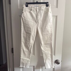 LOFT Cream Ankle Cropped Jeans